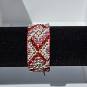 Pulsera telar miyuki tonos rojizos